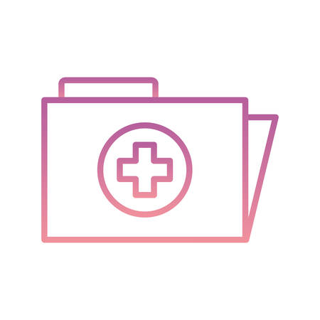 File with cross gradient style icon design of Medical care health hospital emergency aid exam clinic and patient theme Vector illustrationのイラスト素材