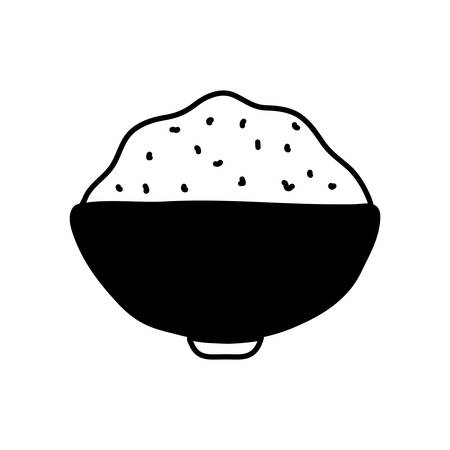 bowl silhouette style icon design, Cook kitchen eat and food theme Vector illustrationのイラスト素材