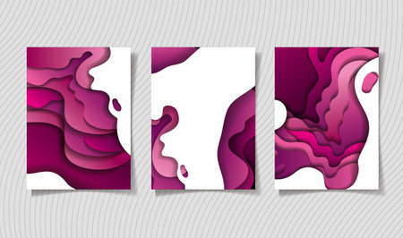 Purple waves backgrounds frames, Abstract texture art and wallpaper theme Vector illustration