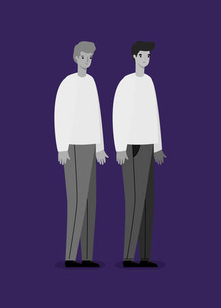 Men avatars in gray colors design, Man boy male person and people theme Vector illustrationのイラスト素材