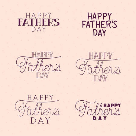 Happy fathers day typography texts design, Celebration and love theme Vector illustrationのイラスト素材