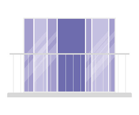transparent window with balcony design, architecture home and house theme Vector illustrationのイラスト素材