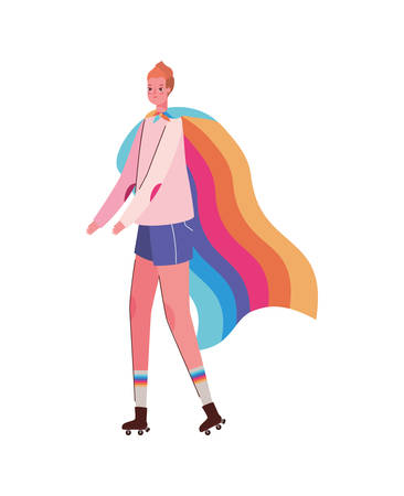 Woman cartoon with costume and lgbt flag design, Pride day love sexual orientation and identity theme Vector illustrationのイラスト素材