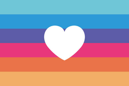 lgbt flag with heart design, Pride day love sexual orientation and identity theme Vector illustrationのイラスト素材