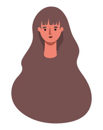 Avatar woman cartoon design, Girl female person people human and social media theme Vector illustrationのイラスト素材