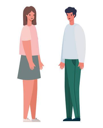Woman and man avatar cartoon design, Person people and human theme Vector illustrationのイラスト素材