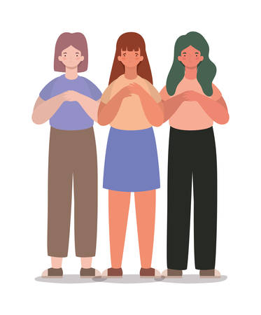 sad women cartoons design, Girl female person people human and social media theme Vector illustrationのイラスト素材