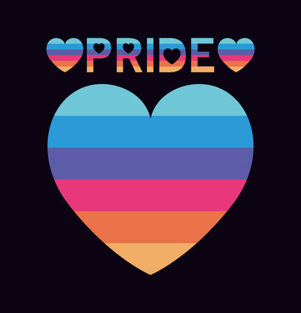 lgbt heart with pride text design, Pride day love sexual orientation and identity theme Vector illustrationのイラスト素材