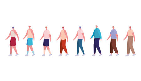 Men avatars with sportswear design, Man boy male person and people theme Vector illustrationのイラスト素材