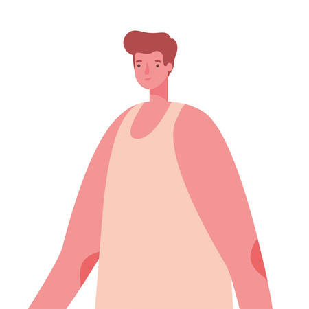 Avatar man cartoon with casual cloth design, Boy male person people human social media and portrait theme Vector illustrationのイラスト素材