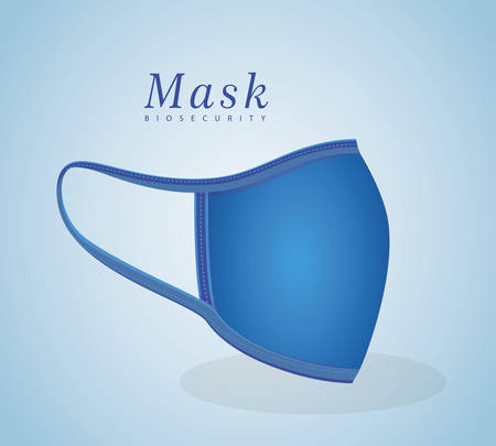 Blue mask design of Medical care and covid 19 virus theme Vector illustrationのイラスト素材