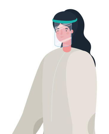 Female doctor with mask design, Workers occupation and job theme Vector illustrationのイラスト素材
