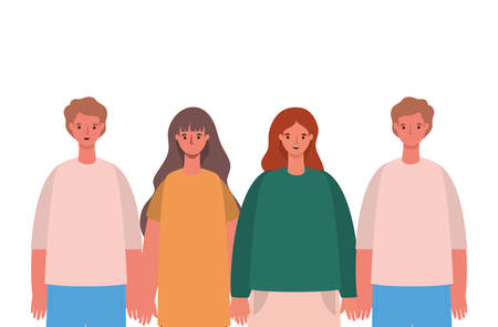 Women and men avatars cartoons design, Person people and human theme Vector illustrationのイラスト素材