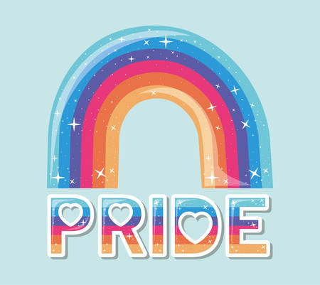 lgtbi rainbow with pride text design, Pride day love sexual orientation and identity theme Vector illustrationのイラスト素材