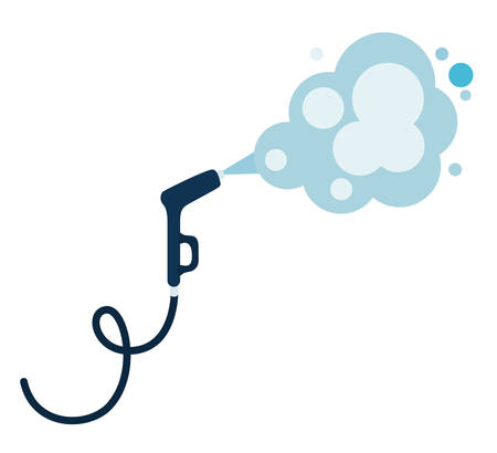 Pulverizer spray hose with smoke design, Hygiene wash health and clean theme Vector illustrationのイラスト素材