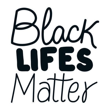 Black lives matter lettering design of Protest justice and racism theme Vector illustrationのイラスト素材