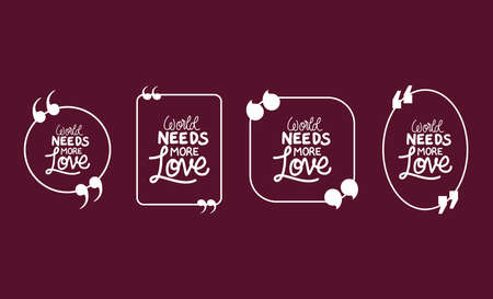 World needs more love bubbles set design of Quote phrase text and positivity theme Vector illustrationのイラスト素材