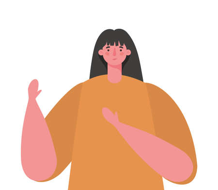 Avatar woman cartoon design, Girl female person people human and social media theme Vector illustrationのイラスト素材