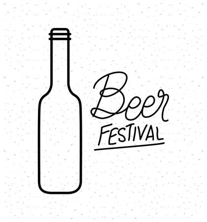Beer bottle design, Festival day pub alcohol bar and drink theme Vector illustrationのイラスト素材