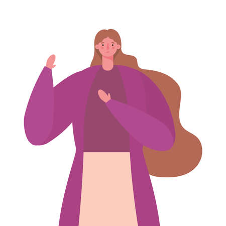 Avatar woman cartoon design, Girl female person people human and social media theme Vector illustrationのイラスト素材