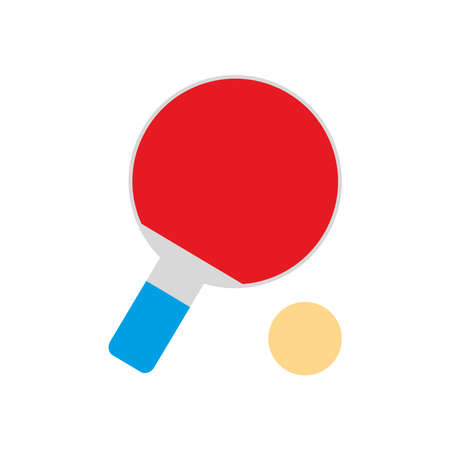 tennis table racket and ball flat style icon design, Sport hobby competition and game theme Vector illustrationのイラスト素材