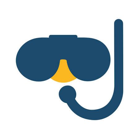 Snorkel glasses flat style icon design Sea nautical ocean navigation travel underwater water and marine theme Vector illustrationのイラスト素材