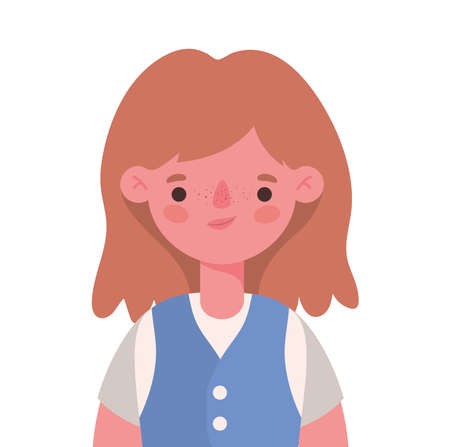 Girl kid cartoon with uniform design, Back to school education class lesson theme Vector illustrationのイラスト素材