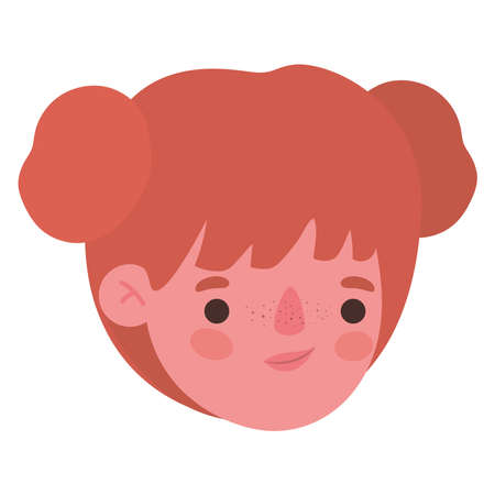 Girl head cartoon design, Kid childhood little people lifestyle casual person cheerful and cute theme Vector illustrationのイラスト素材