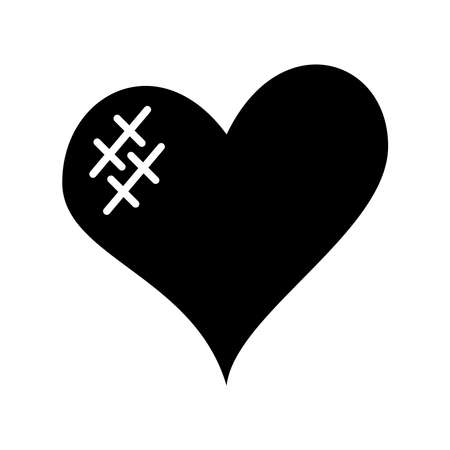 damage heart silhouette style icon design of love passion and romantic theme Vector illustrationのイラスト素材