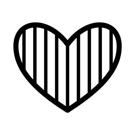 striped heart silhouette style icon design of love passion and romantic theme Vector illustrationのイラスト素材