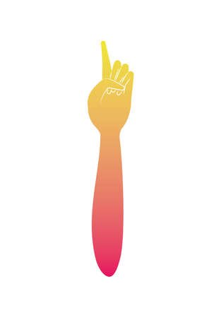 one sign with hand design of People arm finger person learn communication healthcare theme Vector illustrationのイラスト素材