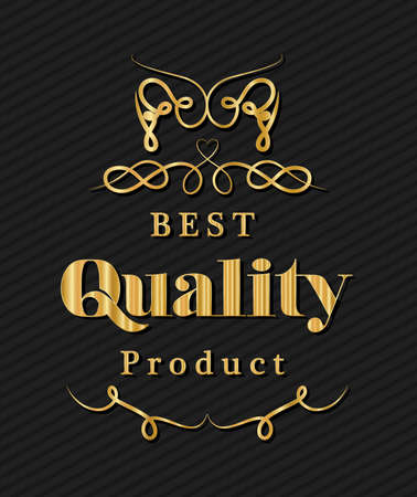 Best quality product with ornament design of Gold decorative element theme Vector illustrationのイラスト素材