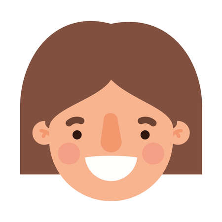 head woman cartoon smiling design, Girl female person people human and social media theme Vector illustrationのイラスト素材