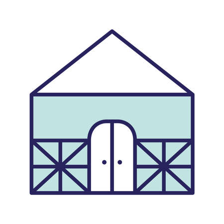 farm line and fill style icon design, agronomy lifestyle agriculture harvest rural farming and country theme Vector illustrationのイラスト素材