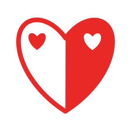 hearts inside heart flat style icon design of love passion and romantic theme Vector illustrationのイラスト素材