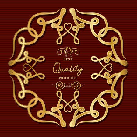 Best quality product with gold ornament frame design of Decorative element theme Vector illustrationのイラスト素材