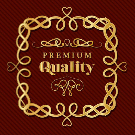 Premium quality with gold ornament frame design of Decorative element theme Vector illustrationのイラスト素材