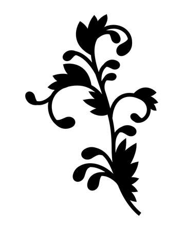 leaves shaped ornament silhouette style icon design of Decorative element theme Vector illustrationのイラスト素材