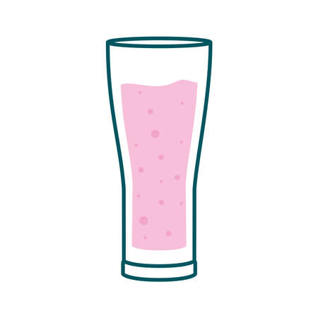 Beer glass line and fill style icon design, Pub alcohol bar brewery drink ale and lager theme Vector illustrationのイラスト素材