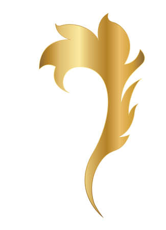 gold leaf shaped ornament design of Decorative element theme Vector illustrationのイラスト素材