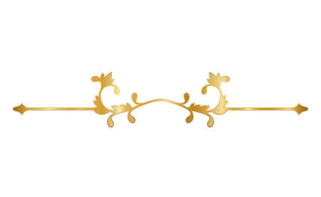 gold ornament in arrow shaped with curved flowers design of Decorative element theme Vector illustrationのイラスト素材