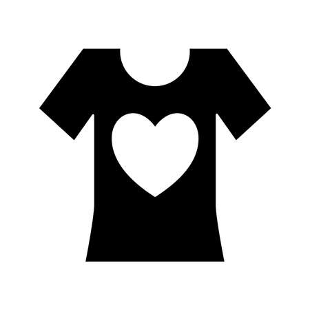 heart in volunteer tshirt silhouette style icon design of Charity and donation theme Vector illustrationのイラスト素材