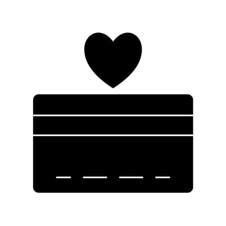 credit card with heart silhouette style icon design of Shopping commerce and market theme Vector illustrationのイラスト素材