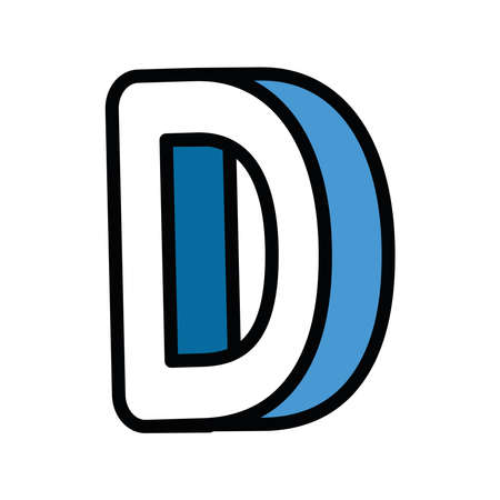 3d d letter design, lettering typography retro and comic theme Vector illustrationのイラスト素材