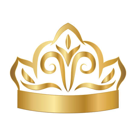 gold ornament in crown shaped design of Decorative element theme Vector illustrationのイラスト素材