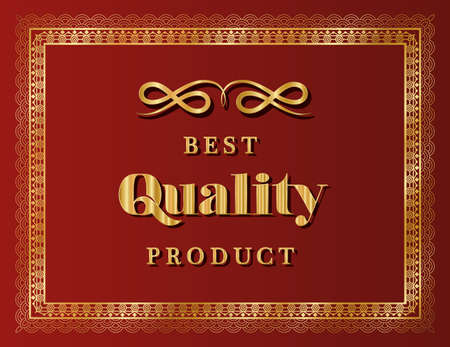 Best quality product with gold ornament frame design of Decorative element theme Vector illustrationのイラスト素材
