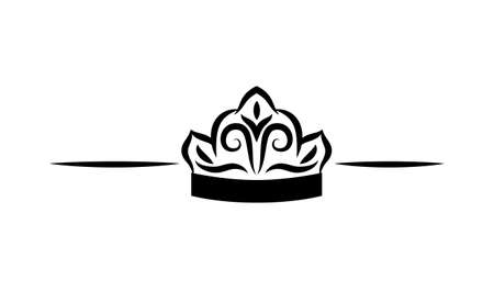 black ornament in crown shaped design of Decorative element theme Vector illustrationのイラスト素材