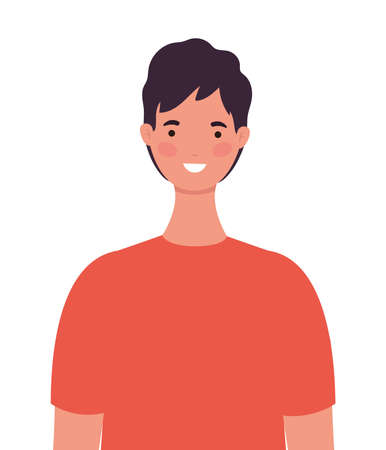Isolated avatar man cartoon design, Boy male person people human social media and portrait theme Vector illustrationのイラスト素材