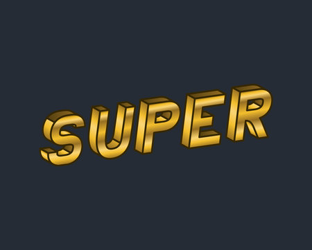 3d super lettering on gray background design, typography retro and comic theme Vector illustration