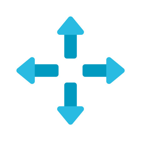 Arrows in four directions flat style icon design of web forward and infographic theme illustration